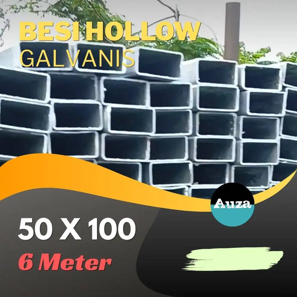 Besi Hollow Galvanis 50 x 100 x 3 mm x 6 M Ready Stok Harga Kompetitif