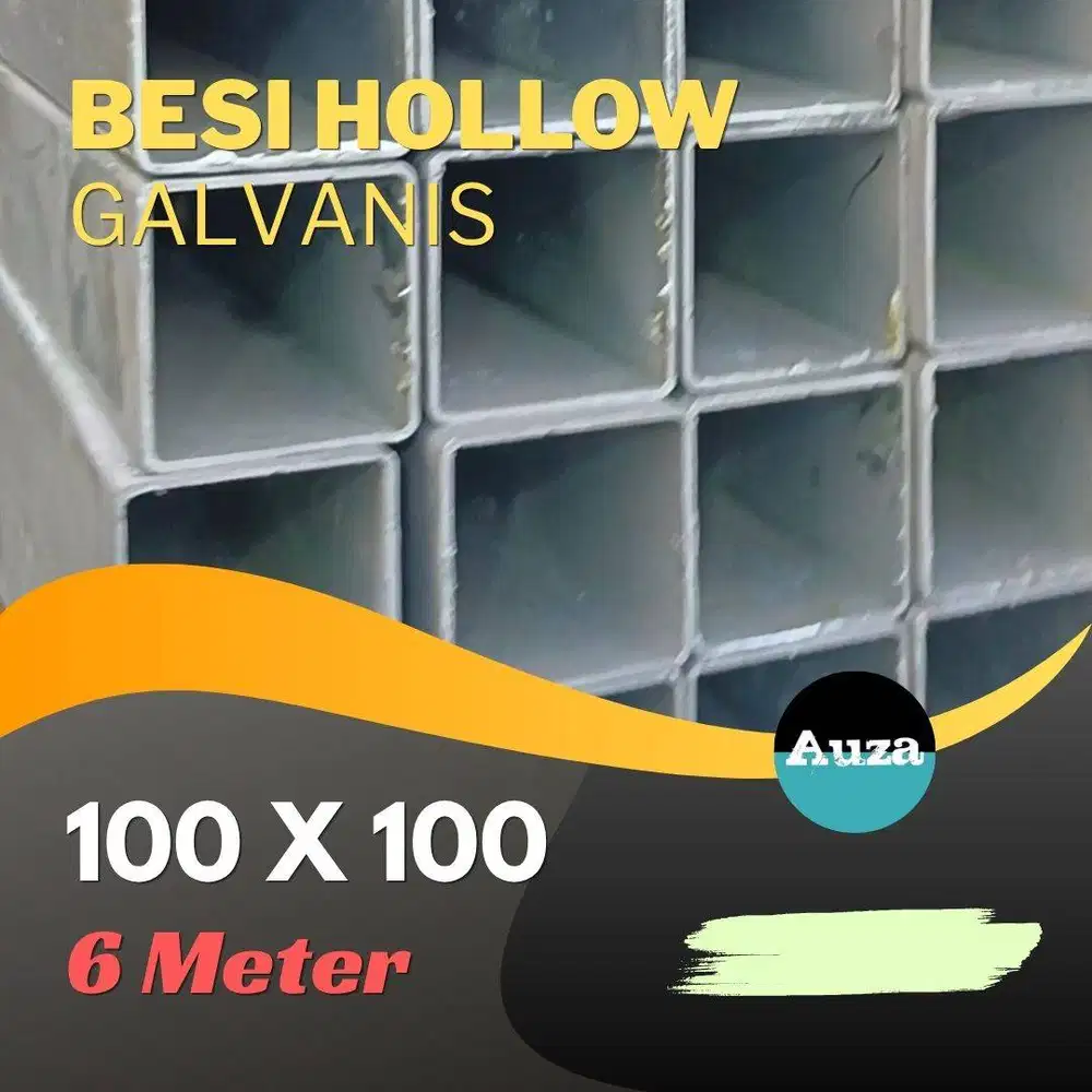 Besi Hollow Galvanis 100 x 100 x 3 mm x 6 M Ready Stok