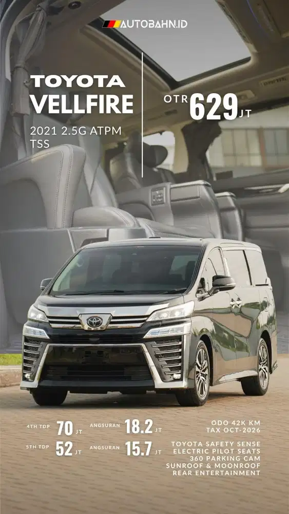 Decepticon! Toyota Vellfire 2.5 G ATPM TSS 2021 Low Odo! Alphard