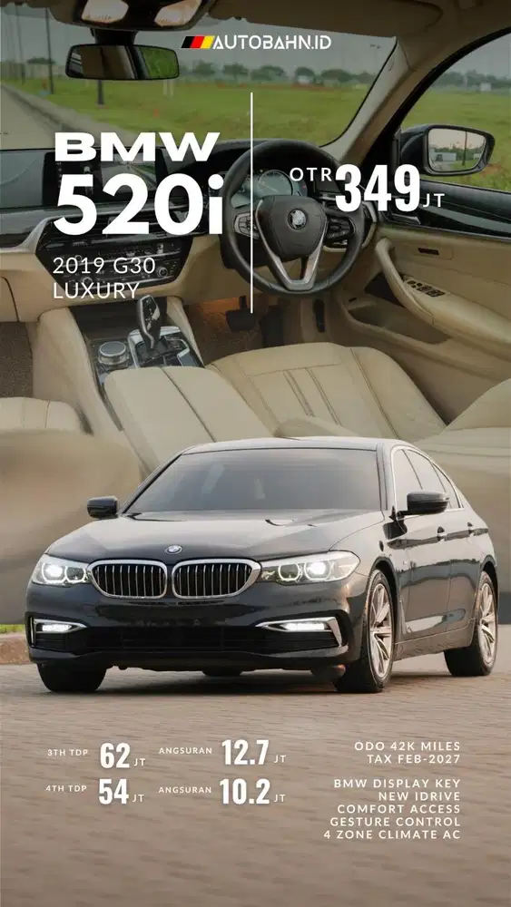 Mewah Gagah! BMW 520i Luxury 2019 Black Full Spec! X1 c300