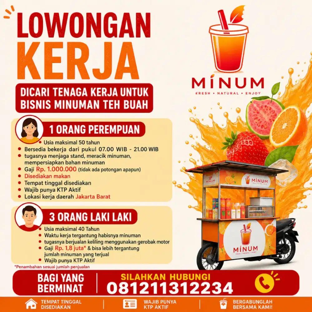 Lowongan Kerja Penjaga Stand Dan Penjual Minuman