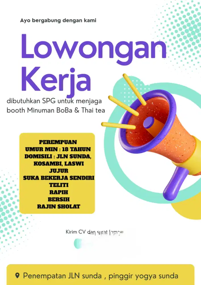 Lowongan booth teh poci