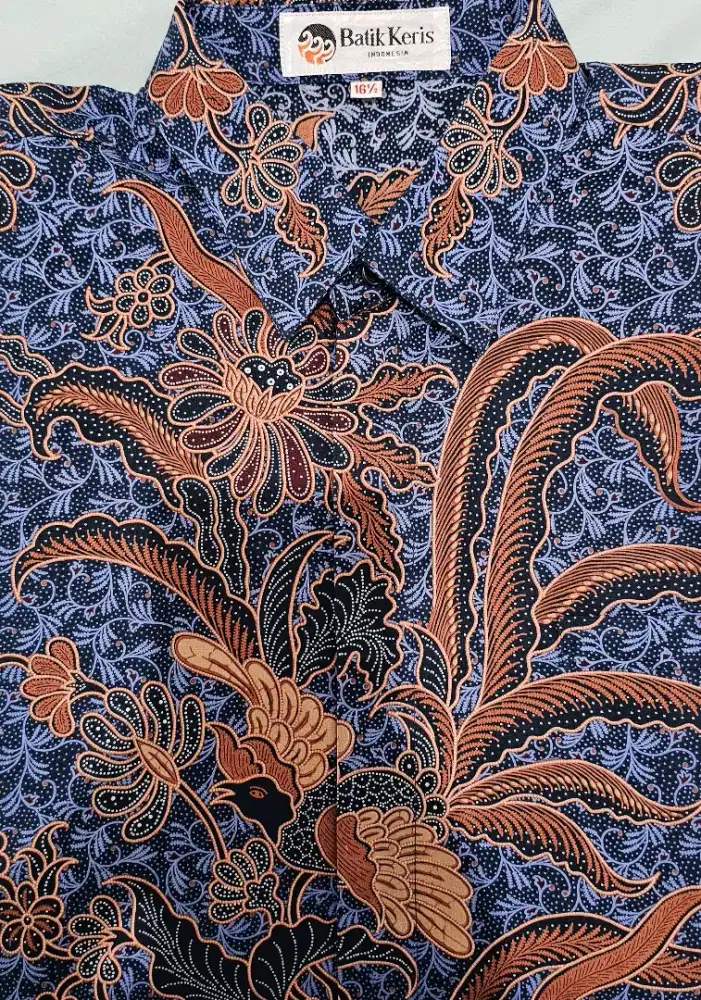 Jual baju batik lengan panjang , merek Batik keris, Size 16 1/2.