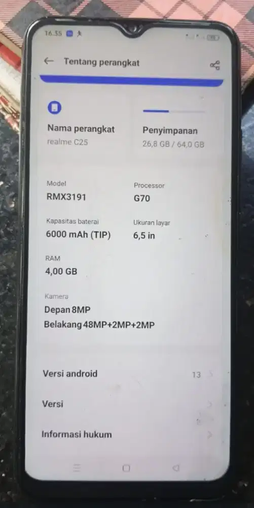 Di jual Hp realme c25 kondisi normal semua
