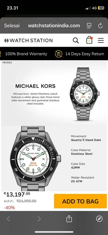 Michael Kors Maritime Gun-Metal Watch MK9163