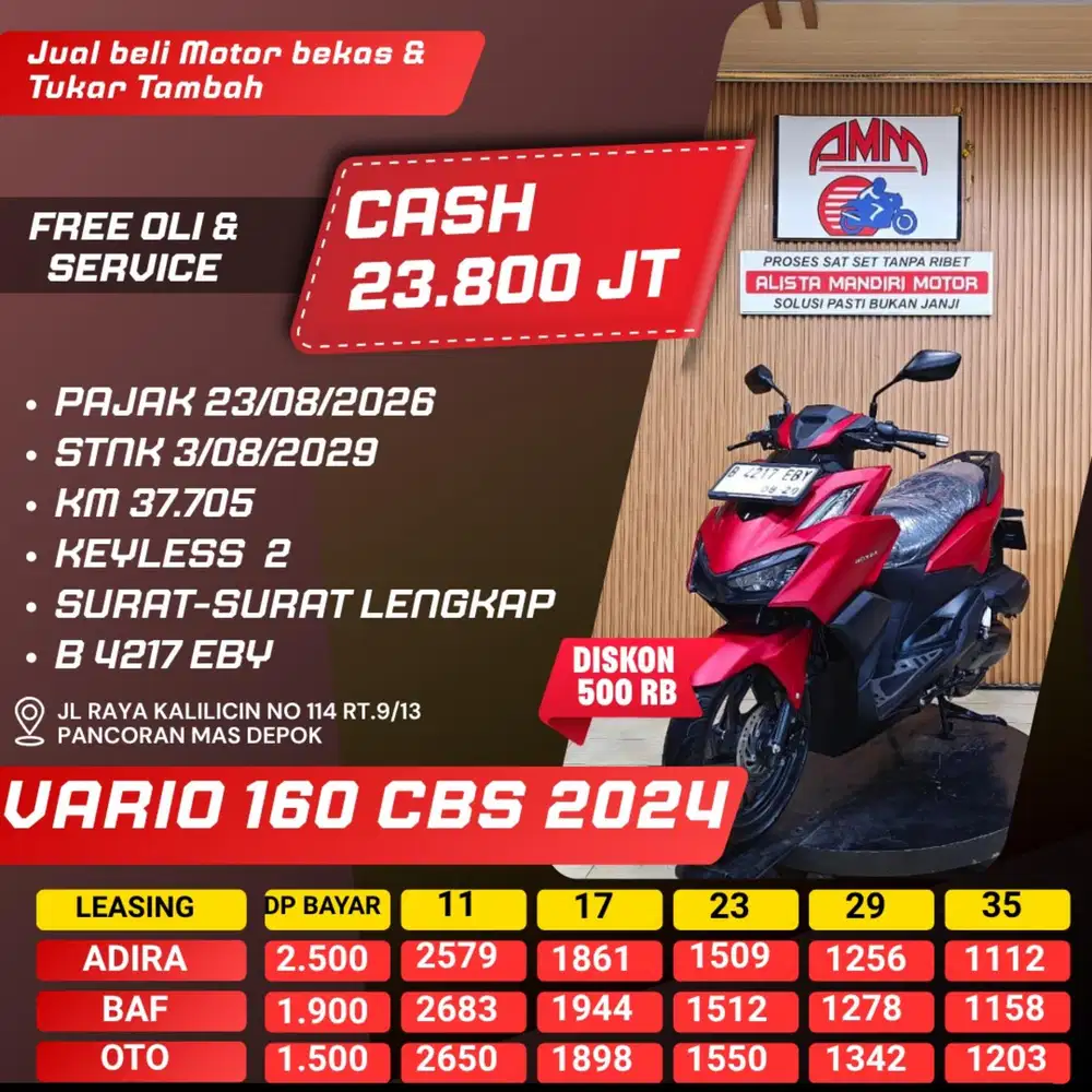 VARIO 160 CBS, 2024, BS TT, CC, KREDIVO, CASH/ KREDIT