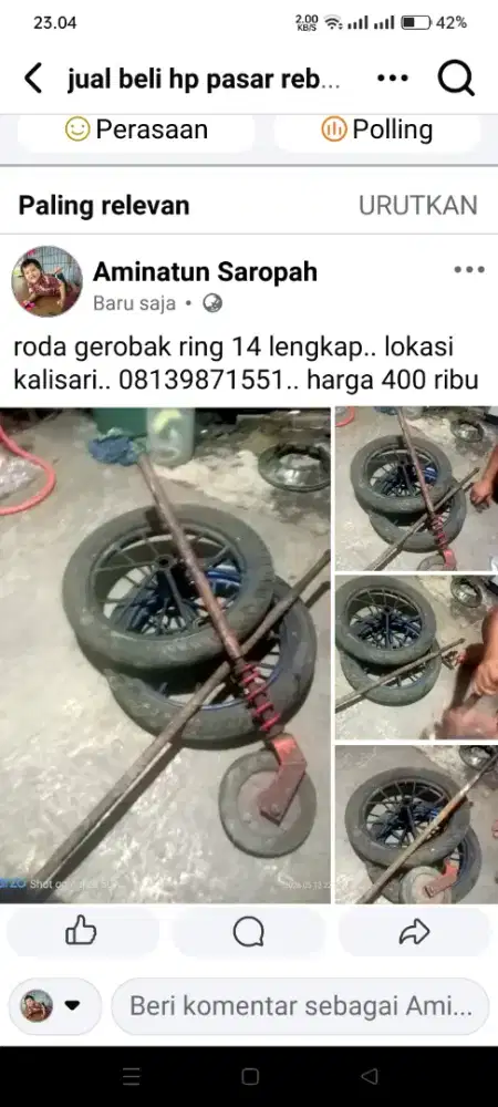 roda gerobak bekas