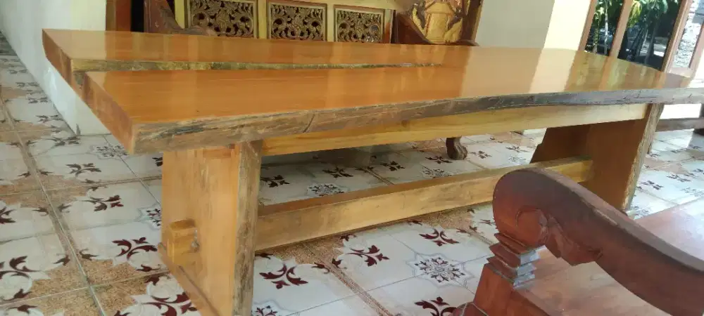 Meja jati asli panjang 3m lebar 90