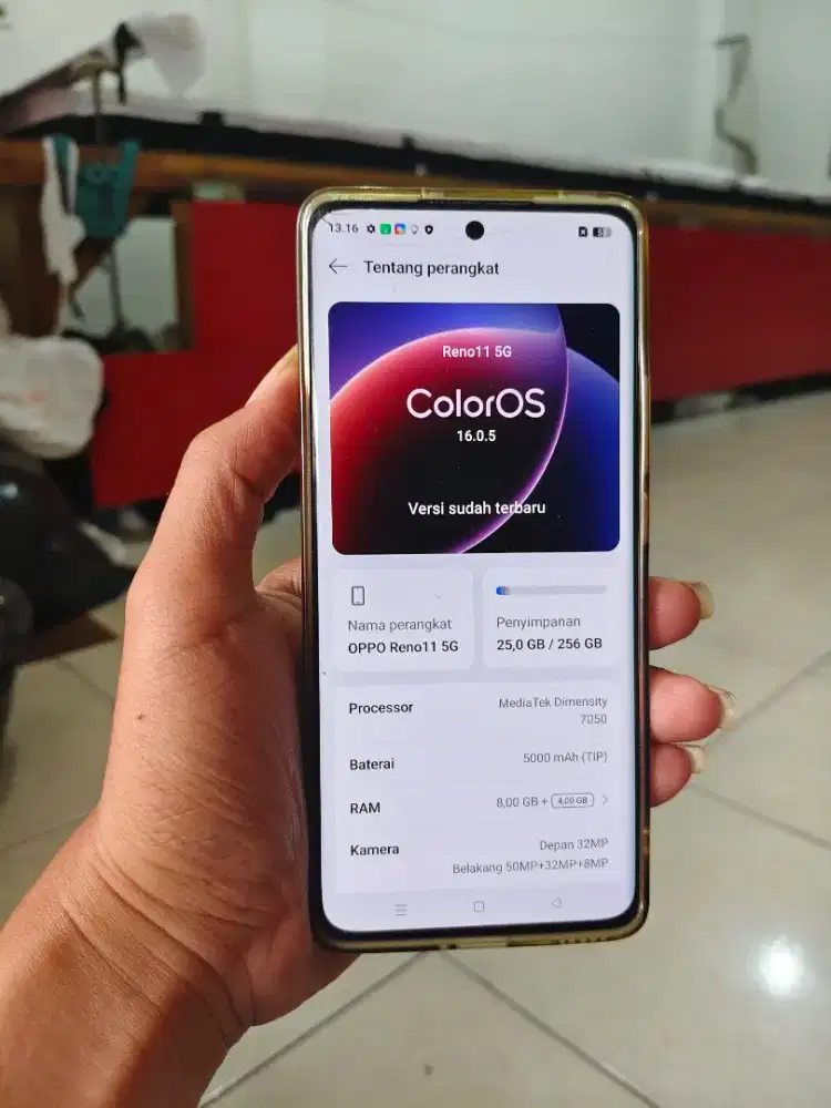 Oppo reno 11 5G 8/256 layar curve.