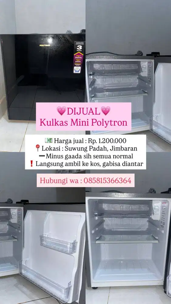 Dijual kulkas mini merk Polytron
