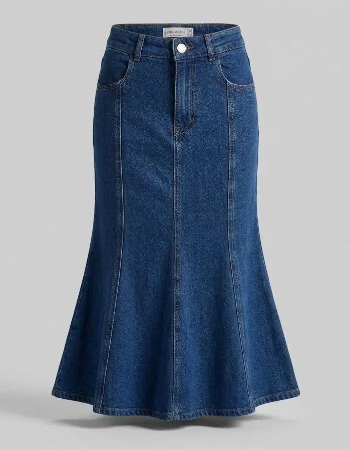 Stradivarius midi skirt denim