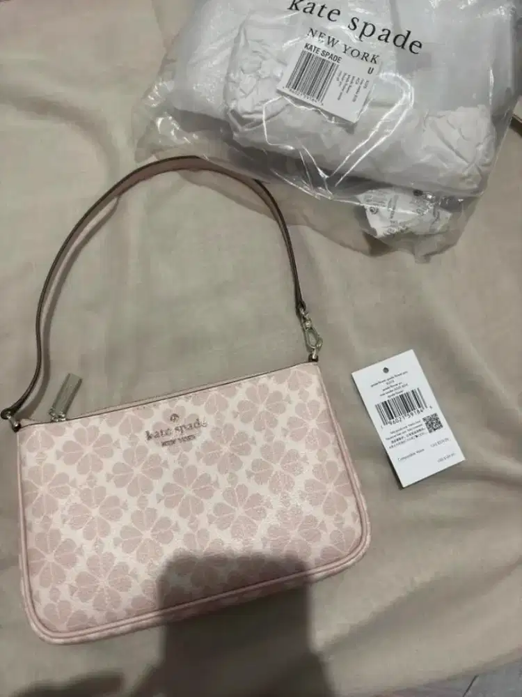 Kate Spade Spade Flower Small Pouch Wristlet Rose Smoke BNWT Authentic