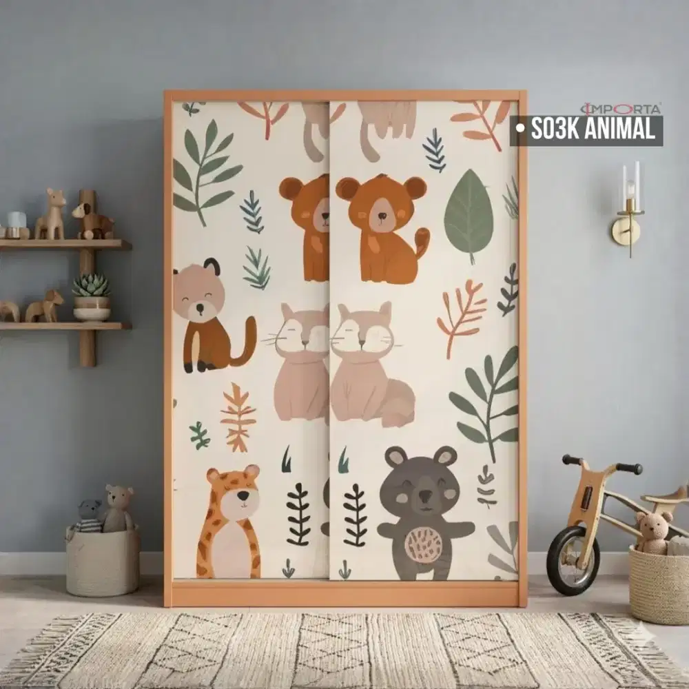 Lemari Pakaian Anak Besi Pintu Sliding Importa S03K