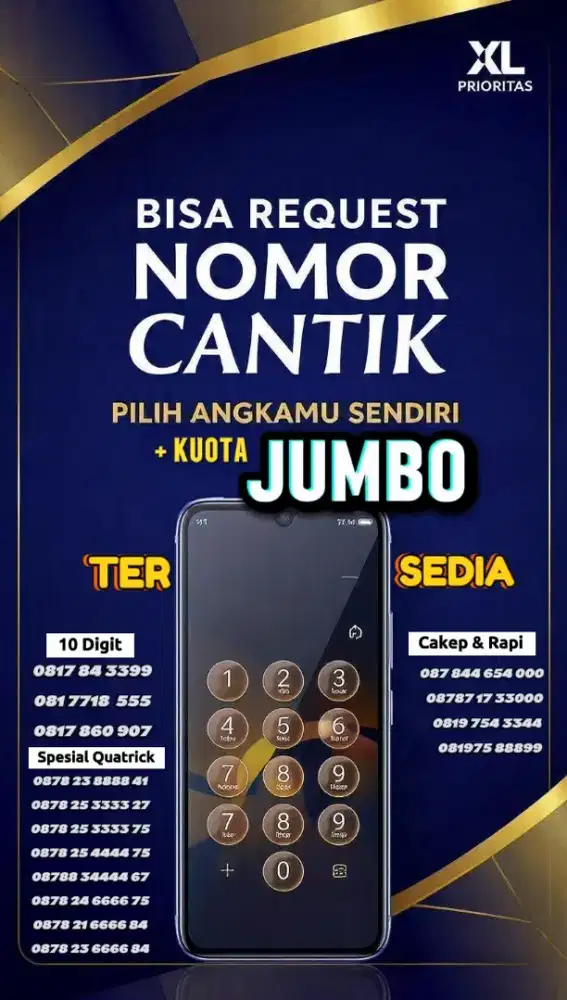 Pilih angka sendiri untuk Nomor cantik include kuota besar