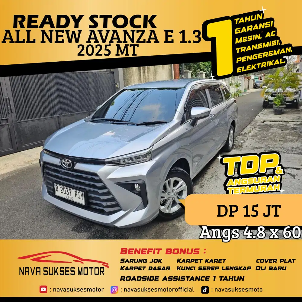 TDP 15 Jt Angs Termurah All New Avanza E 2025 Silver Low Km Like New
