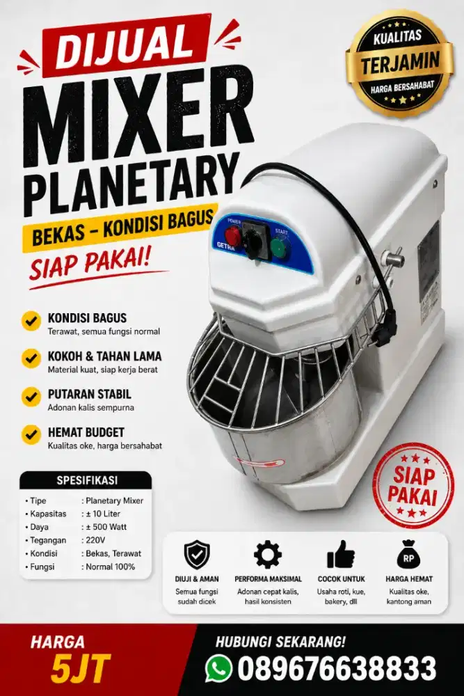 DIJUAL MIXER PLANETARY BEKAS – KONDISI MASIH BAGUS