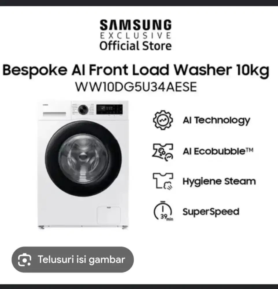 Mesin cuci samsung 10kg hemat listrik