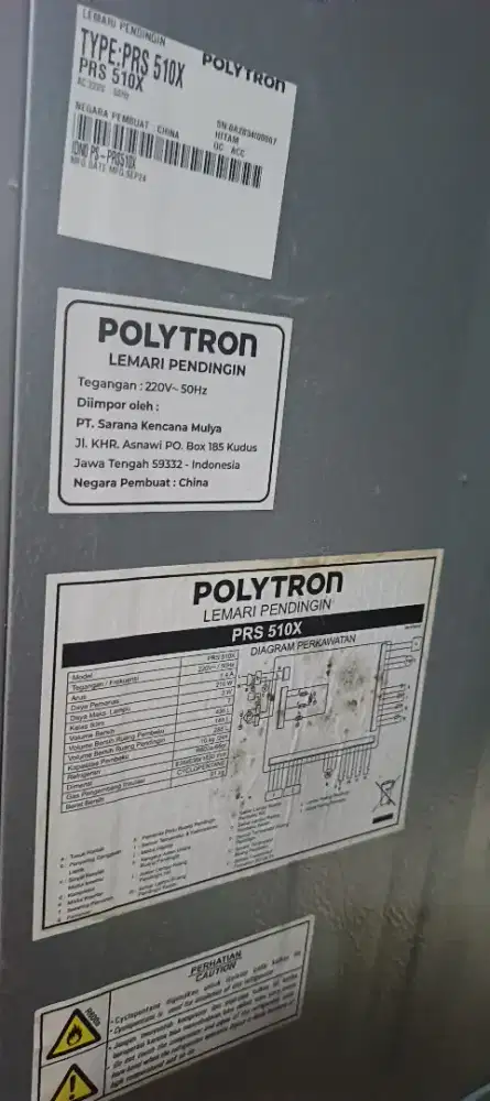 Kulkas Polytron 4 pintu Mulus