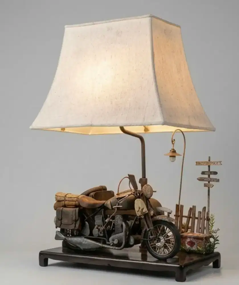 Mainan diecast sepeda motor harley logam big lawas vintage antik