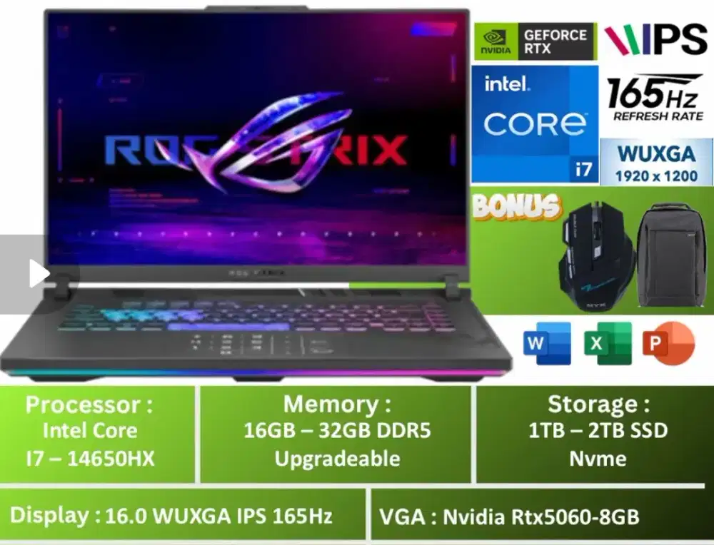 Asus ROG Strix G16 Intel i7 Promo Cashback hingga Cicilan bunga ringan