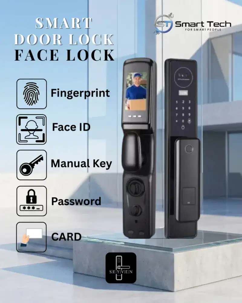 Smart door lock face lock