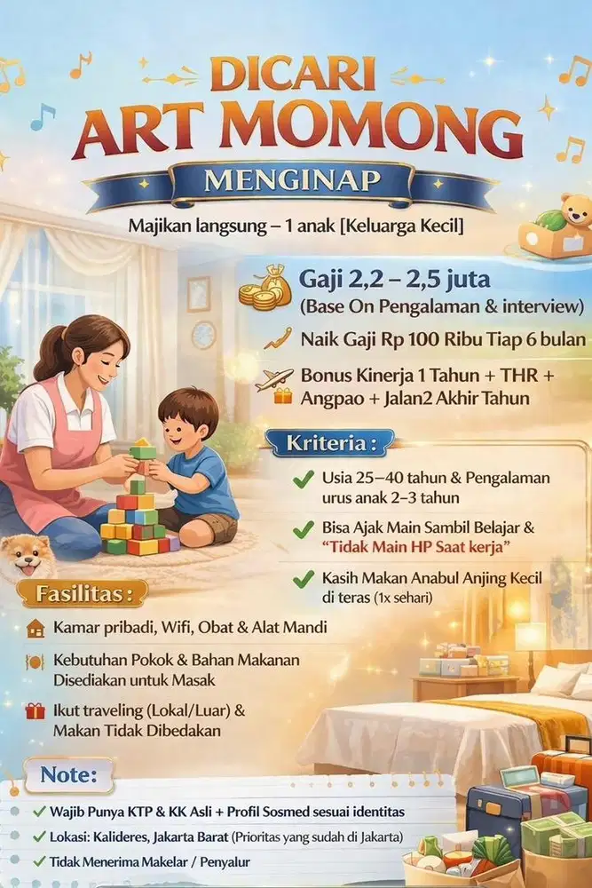 Loker ART Momong Menginap