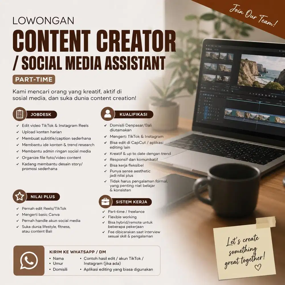 Content Creator / Social Media Assistant Part Time