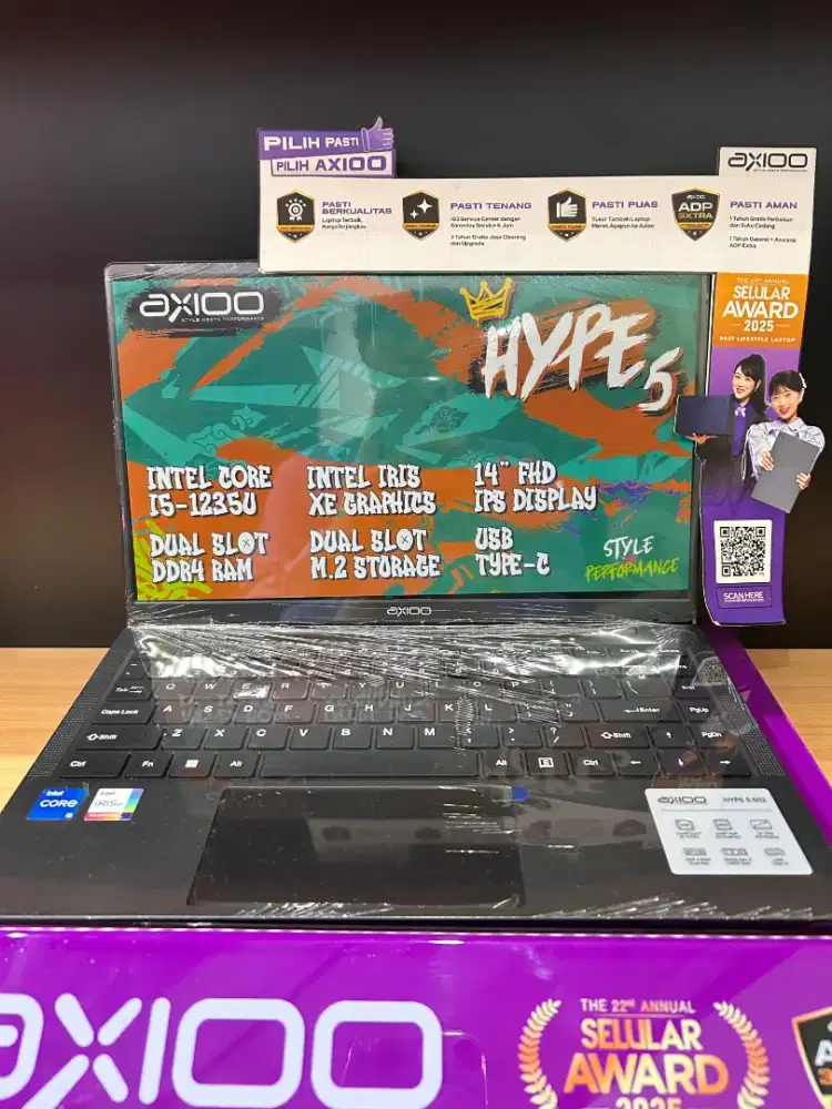 AXIOO HYPE 5, INTEL CORE i5, RAM 16GB, SSD 512GB, INTEL IRIS, 14 INCH