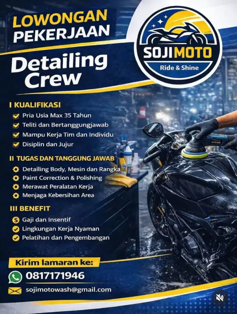 Lowongan Washer dan Deteiler Motor