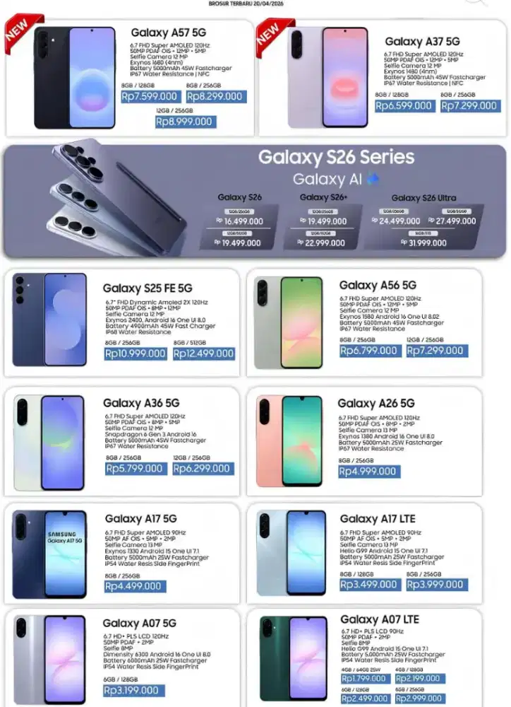 Cash dan cicilan hp samsung di home credit
