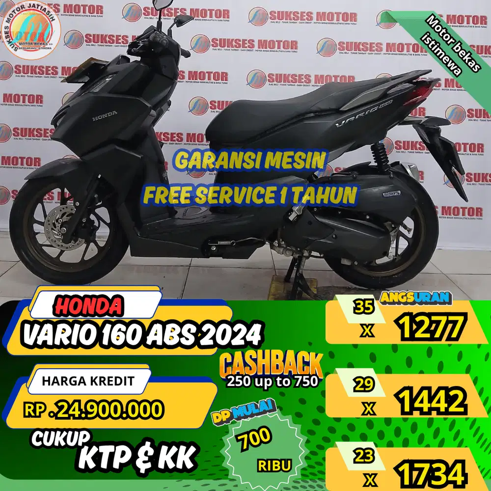 HONDA VARIO ABS 2024  DP &ANGSURAN TERMURAH SYRT KTP&KK(SUKSESMOTOR)