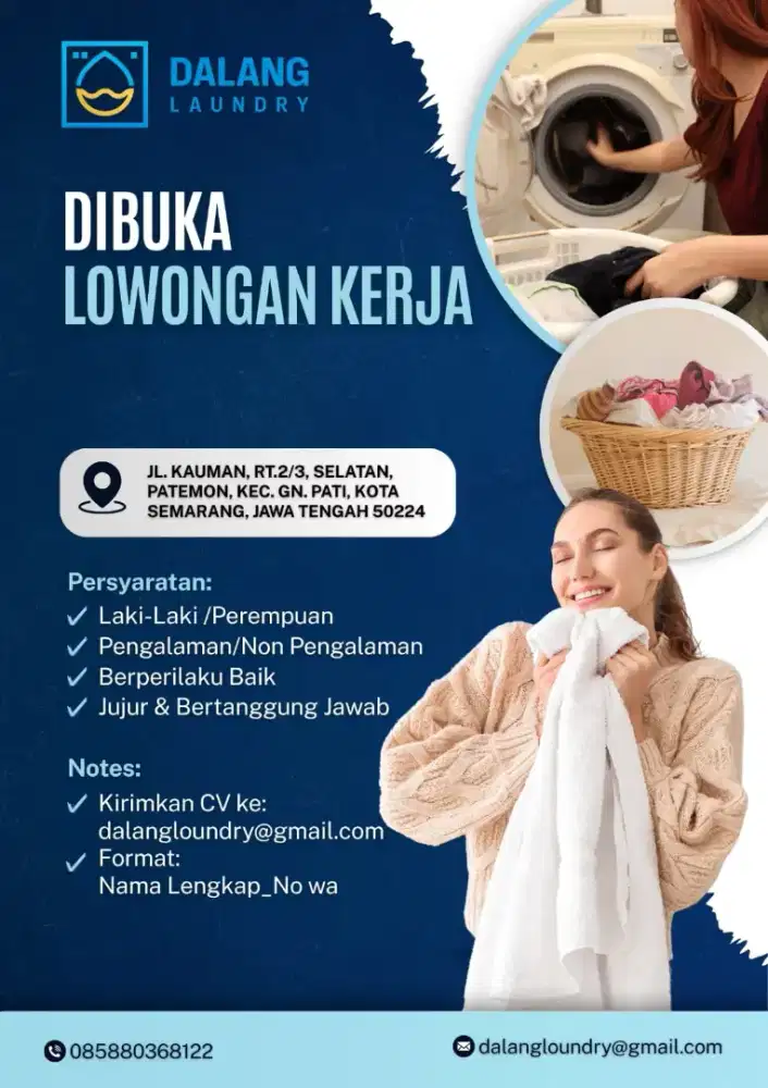 Dibutuhkan Karyawan Laundry