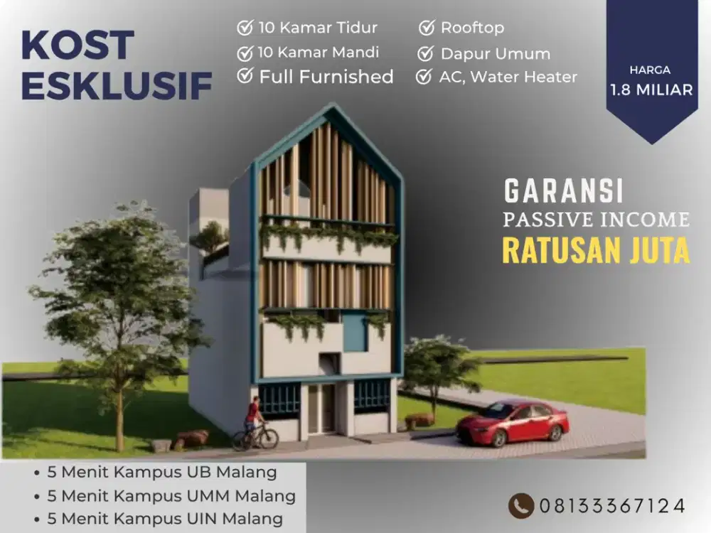 Boarding House 5 Menit Kampus Brawijaya Malang Pendapatan Ratusan Juta Setahun SHM Pecah