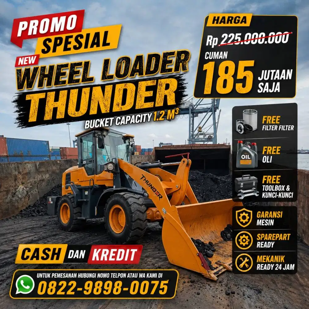 Thunder Wheel Loader China Tangguh dan Handal Ready Stock Garansi Part