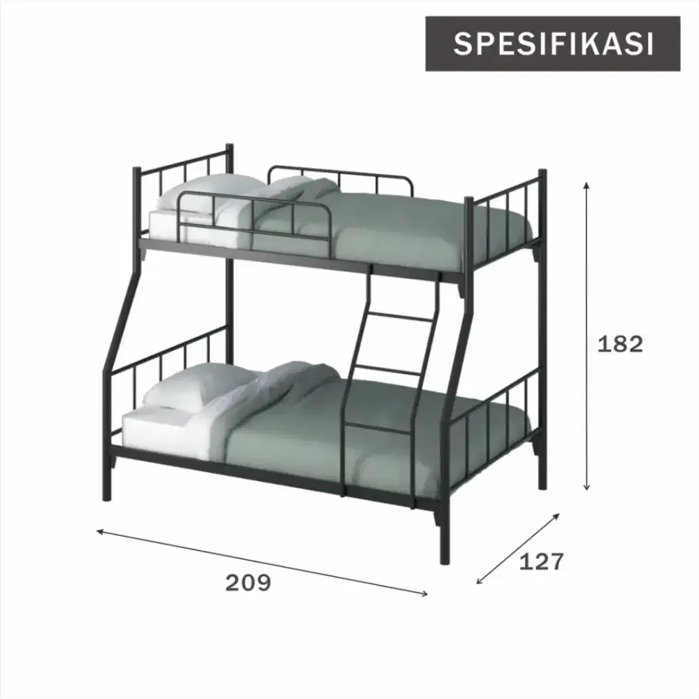 Ranjang Susun 2 Tingkat Besi