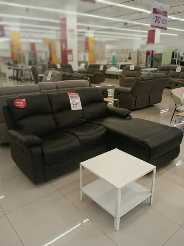 Promo cuci gudang sofa L recliner