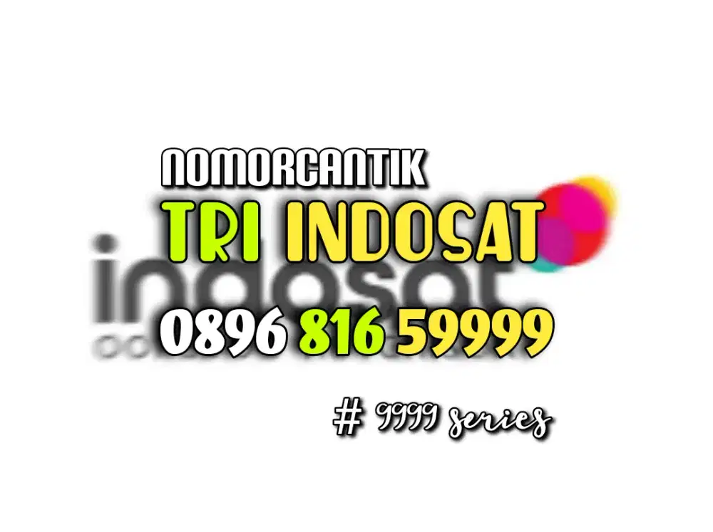 (bisa COD) Nomor CANTIK kartu TRI INDOSAT HOKI KUARTED 9999 #05