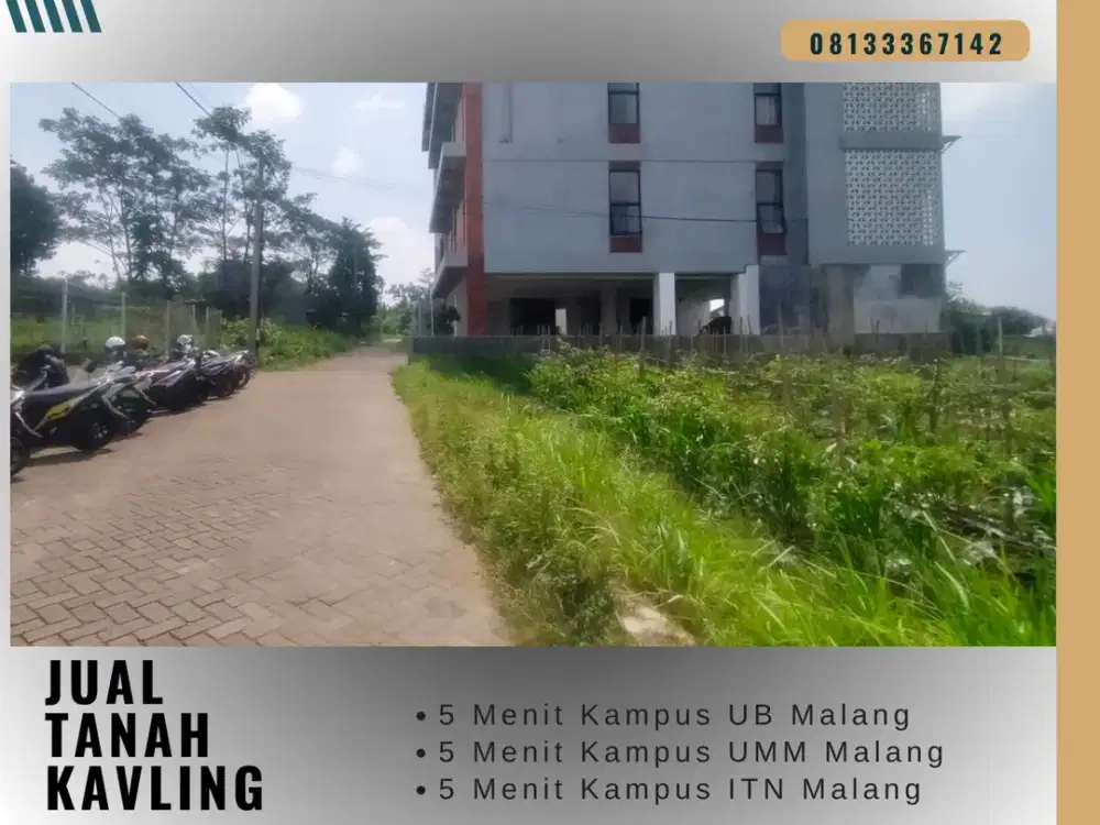 Tanah Siap Bangun 5 Menit Apartemen Begawan Tlogomas Malang SHM On Hand