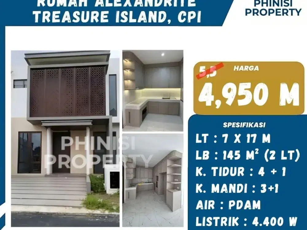 DIJUAL Rumah di Treasure Island Citraland Cpi Siap Huni