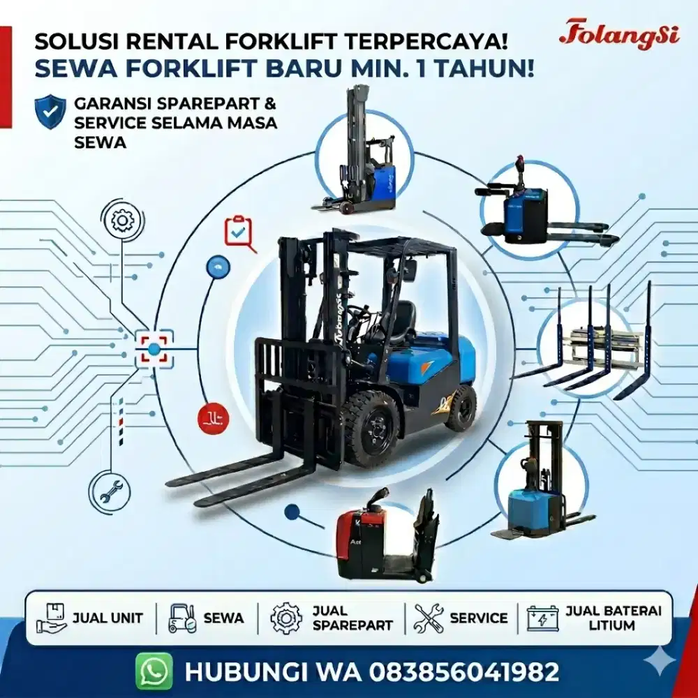 SEWA FORKLIFT BARU + BEBAS BIAYA SERVICE & SPAREPART