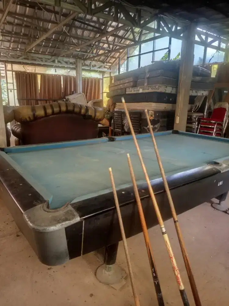 Meja biliar, bola lengkap stick 4