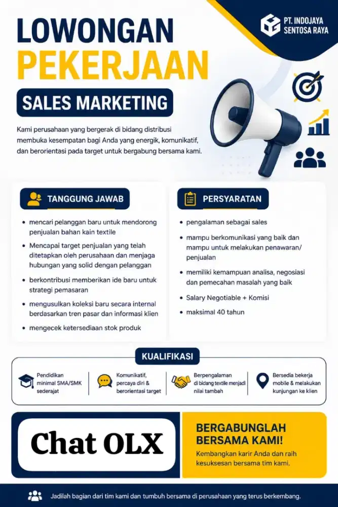Dicari Marketing Sales
