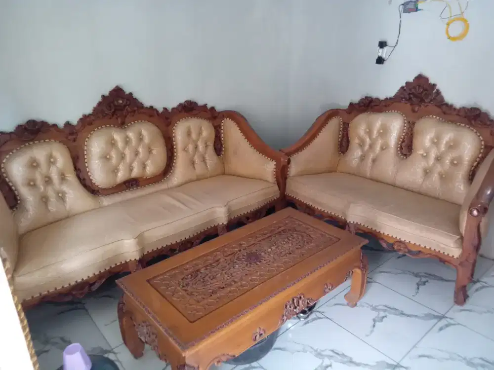 Kursi Sofa Ganesha Ukir Jati Set