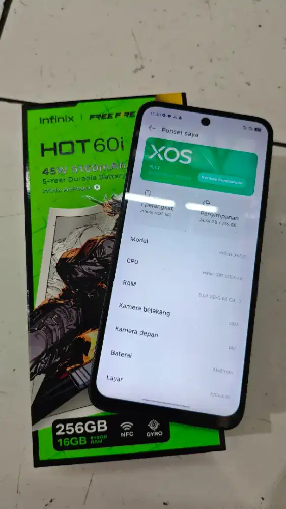 Jual Infinix hot 60i 8/256 nfc hitam