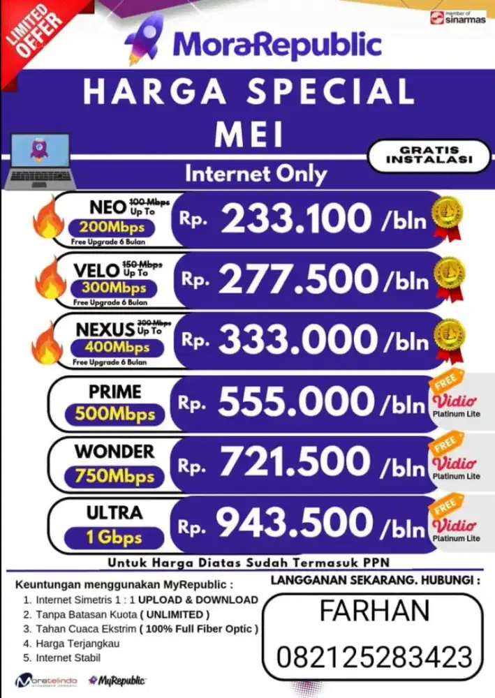 PROMO WIFI MyRepublic Indonesia