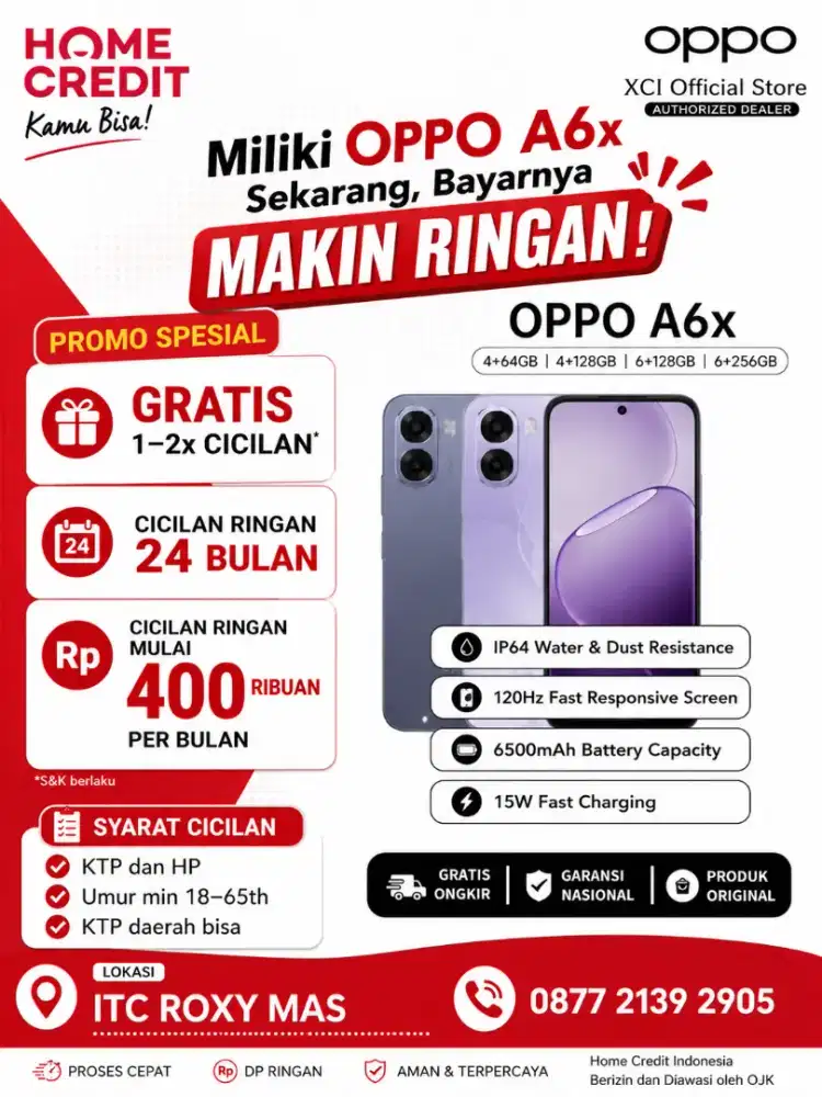 Promo cicilan Oppo A6x