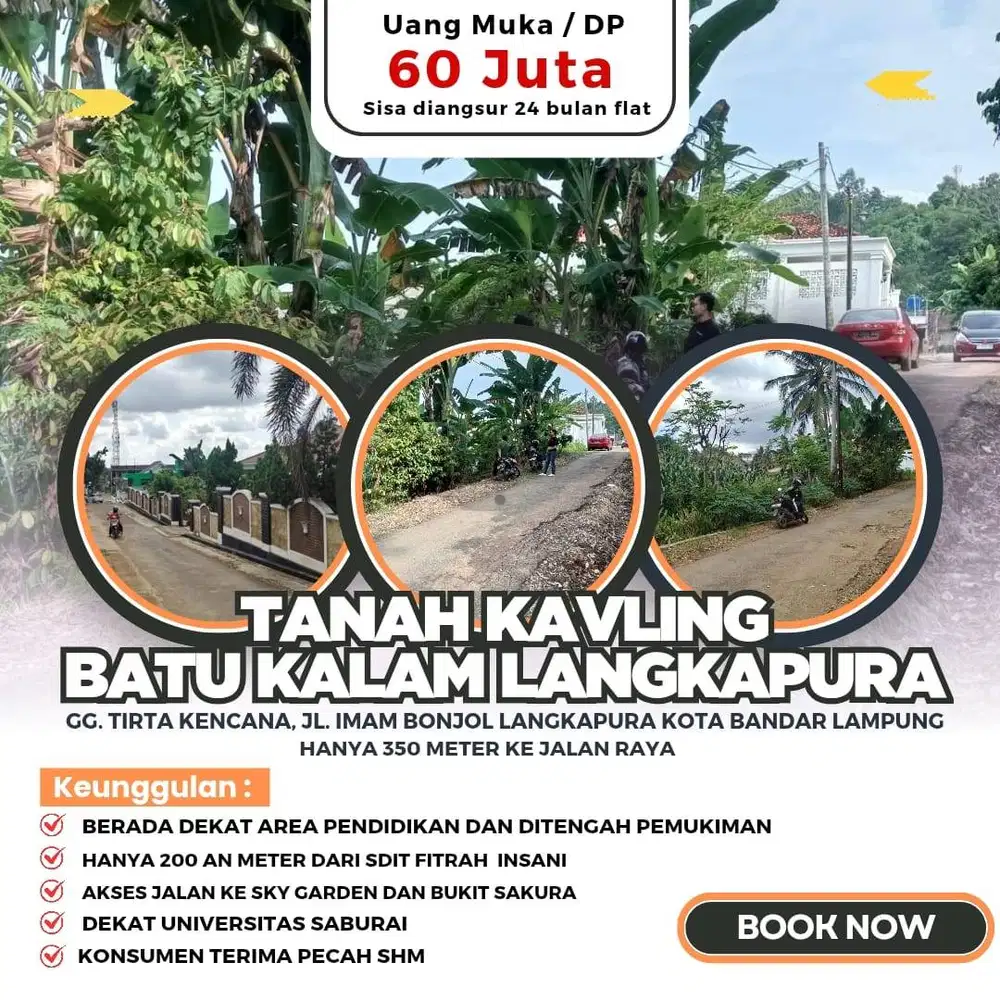 COCOK BUAT VILLA! TANAH KAVLING LANGKAPURA DP MURAH