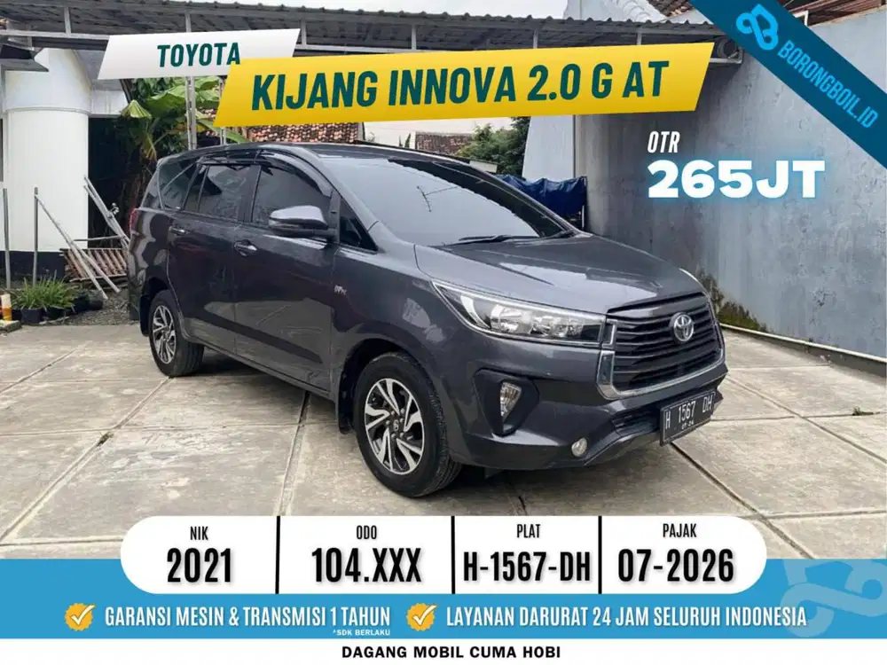 Toyota Kijang Innova 2.0 G AT 2021 Abu Abu Metalik