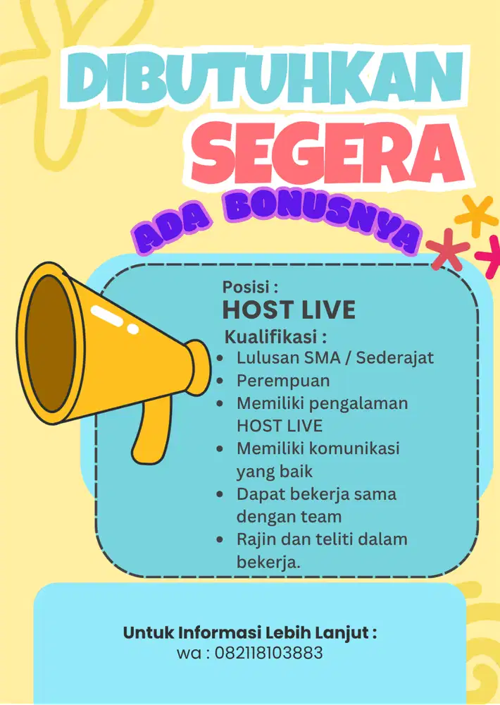 DIBUTUHKAN HOSTLIVE
