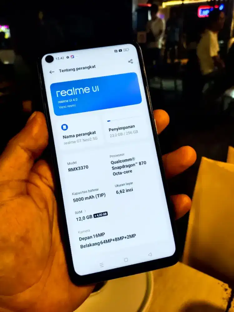 Realme GT neo2 5G 12/256gb
Baterai 5000mah